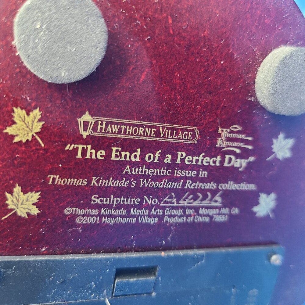 Thomas Kinkade The End of a Perfect Day Lighted Figurine Hawthorne Village 2001 - Picture 6 of 9
